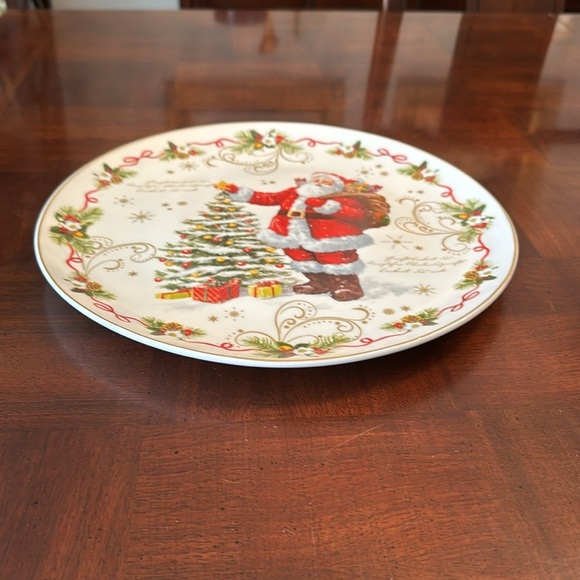 Christmas Holiday 12" Santa Claus Platter Ceramic Easy Life Designed in Italy - Picture 4 of 8